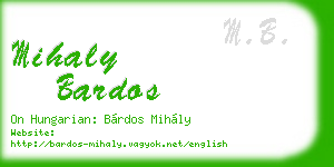 mihaly bardos business card